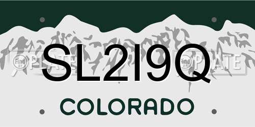 SL2I9Q Colorado License Plate