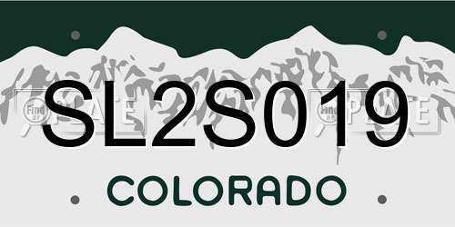 SL2S019 Colorado License Plate