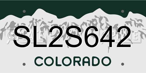 SL2S642 Colorado License Plate
