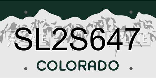 SL2S647 Colorado License Plate