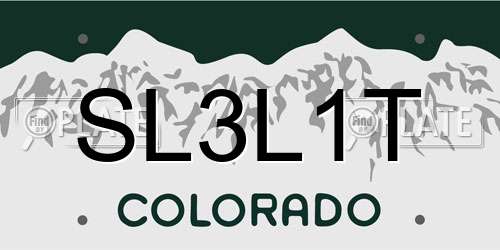 SL3L1T Colorado License Plate