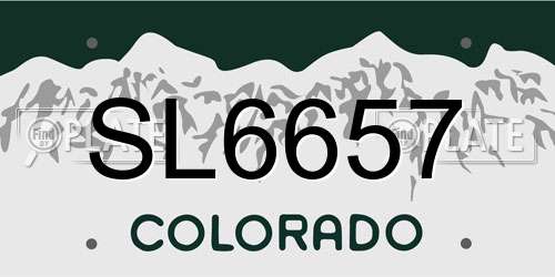 SL6657 Colorado License Plate