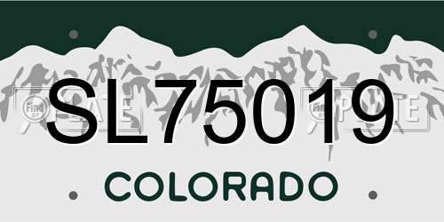 SL75019 Colorado License Plate