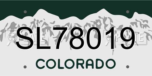 SL78019 Colorado License Plate