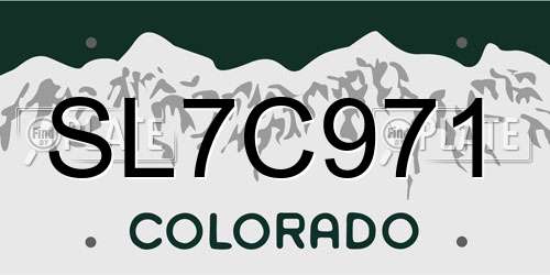 SL7C971 Colorado License Plate