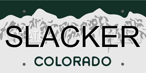 SLACKER Colorado License Plate