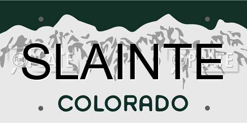 SLAINTE Colorado License Plate
