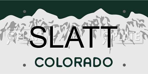 SLATT Colorado License Plate