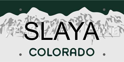 SLAYA Colorado License Plate