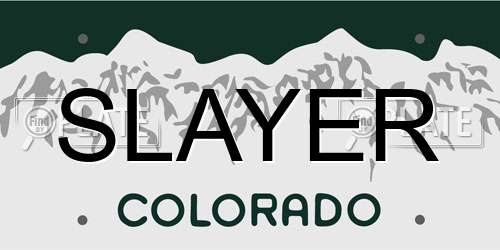 SLAYER Colorado License Plate
