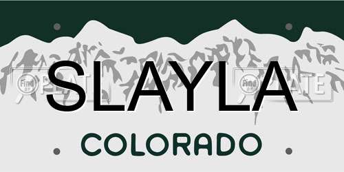 SLAYLA Colorado License Plate