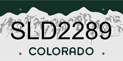 SLD2289 Colorado License Plate