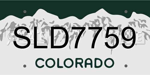 SLD7759 Colorado License Plate