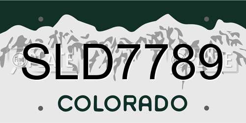 SLD7789 Colorado License Plate
