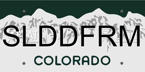 SLDDFRM Colorado License Plate