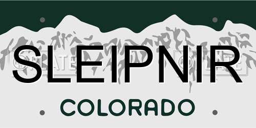 SLEIPNIR Colorado License Plate