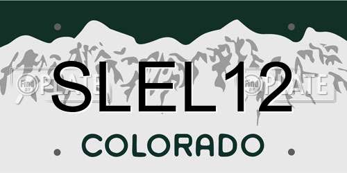 SLEL12 Colorado License Plate