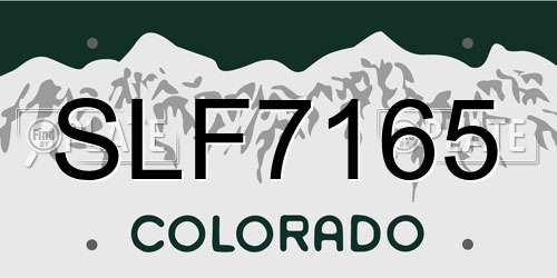 SLF7165 Colorado License Plate