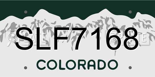 SLF7168 Colorado License Plate