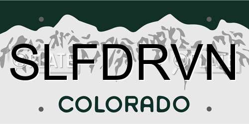 SLFDRVN Colorado License Plate