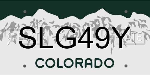SLG49Y Colorado License Plate