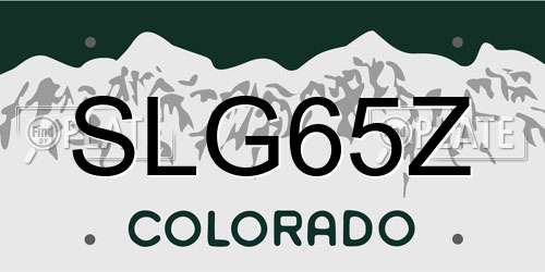 SLG65Z Colorado License Plate