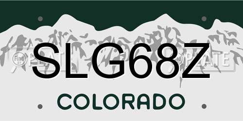 SLG68Z Colorado License Plate