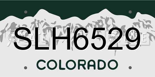 SLH6529 Colorado License Plate