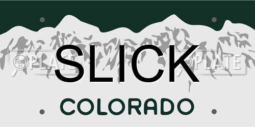 SLICK Colorado License Plate