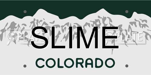 SLIME Colorado License Plate