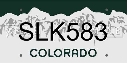 SLK583 Colorado License Plate