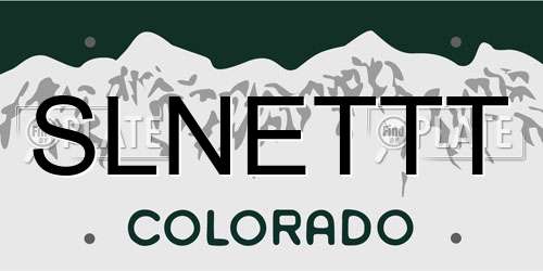 SLNETTT Colorado License Plate