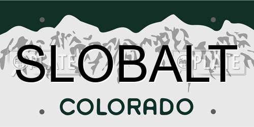 SLOBALT Colorado License Plate