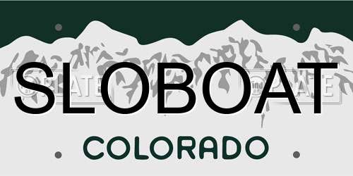 SLOBOAT Colorado License Plate