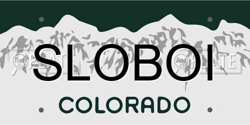 SLOBOI Colorado License Plate