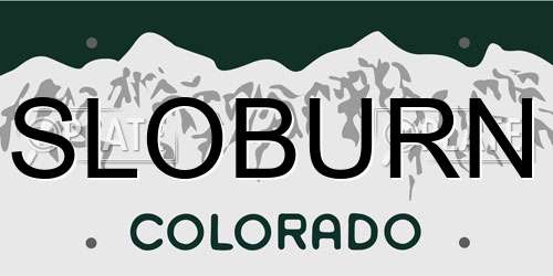 SLOBURN Colorado License Plate