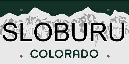 SLOBURU Colorado License Plate