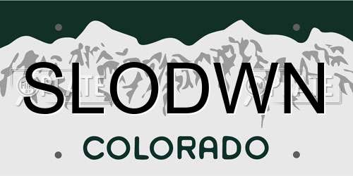 SLODWN Colorado License Plate