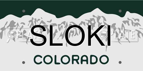 SLOKI Colorado License Plate
