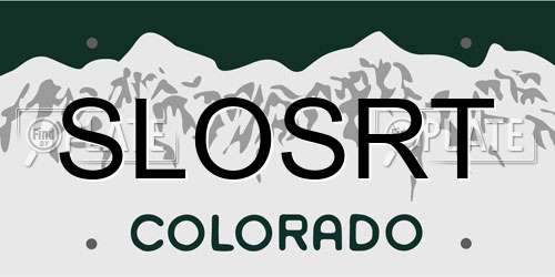 SLOSRT Colorado License Plate