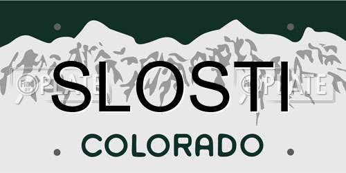 SLOSTI Colorado License Plate