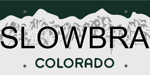 SLOWBRA Colorado License Plate