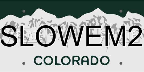 SLOWEM2 Colorado License Plate
