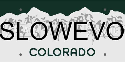 SLOWEVO Colorado License Plate