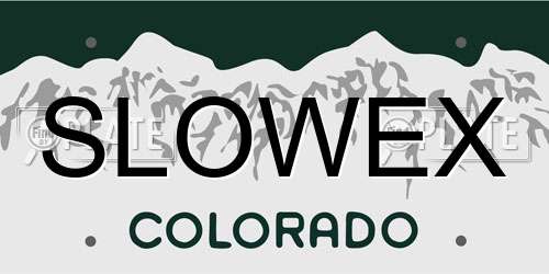 SLOWEX Colorado License Plate