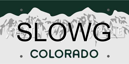 SLOWG Colorado License Plate