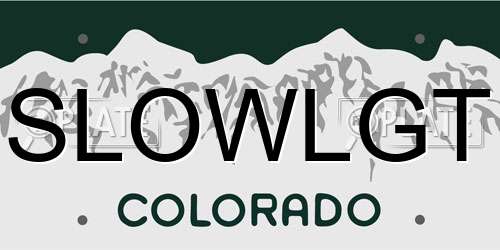 SLOWLGT Colorado License Plate
