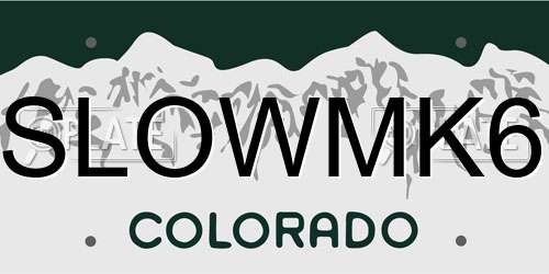 SLOWMK6 Colorado License Plate