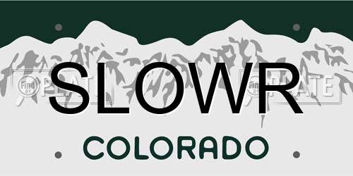 SLOWR Colorado License Plate