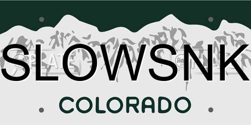 SLOWSNK Colorado License Plate